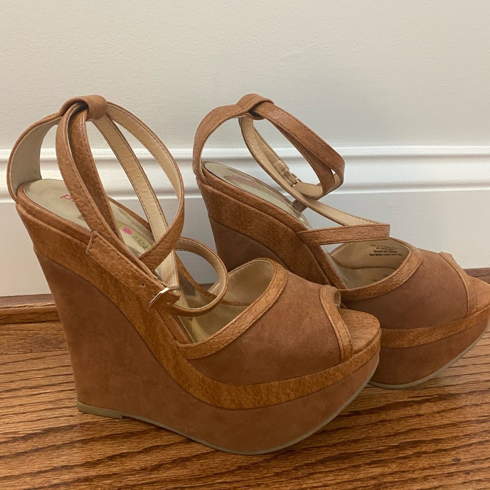 Brown Suede Wedges
